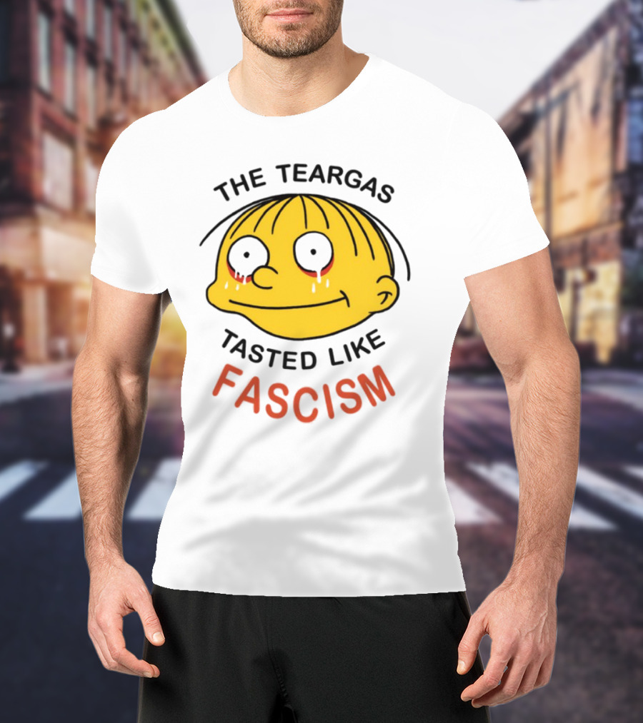 The Teargas Tasted Like Fascism Yellow Cartoon Face T-Shirt