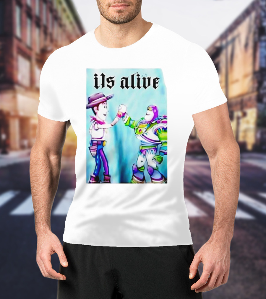 Ils Alive Woody And Buzz Lightyear Fist Bump T-Shirt