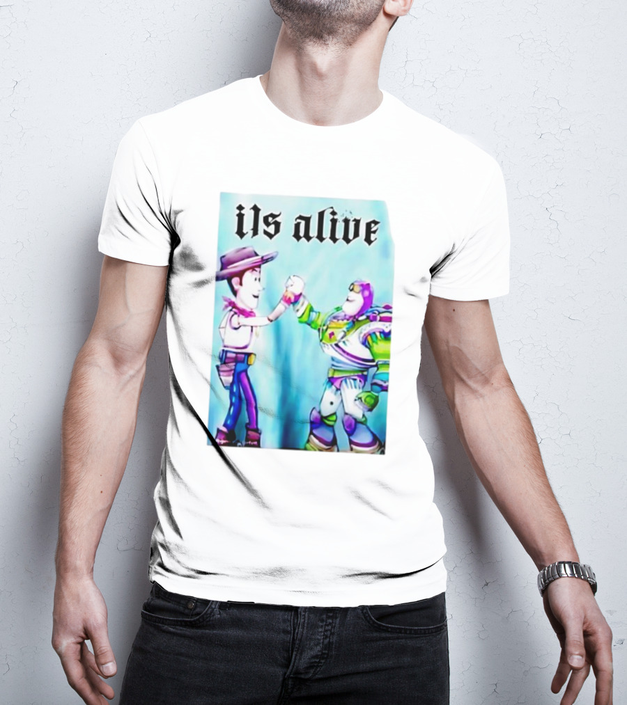 Ils Alive Woody And Buzz Lightyear Fist Bump T-Shirt