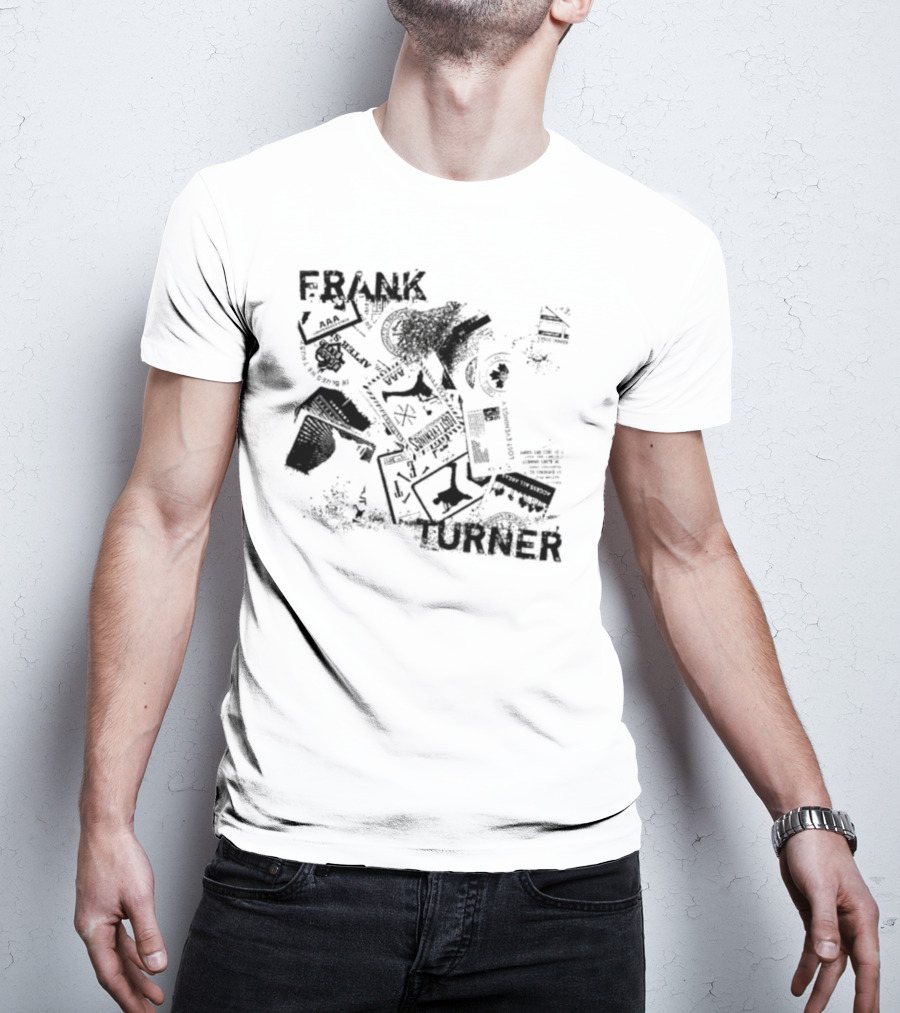 Frank Turner The Next 10 Years Black Rose And Music Collage T-Shirt