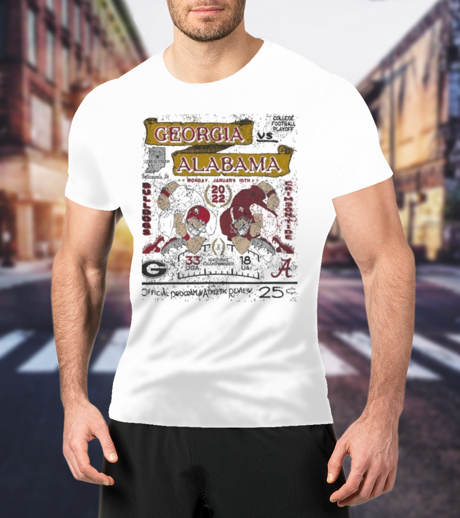Georgia Bulldogs Alabama Crimson Tide College Football National Championship 2022 Showdown Classic Matchup T-Shirt