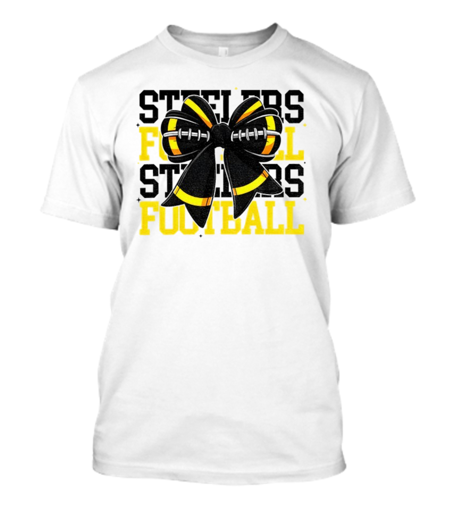 Pittsburgh Steelers Football Coquette Mom Bow Game Day T-Shirt