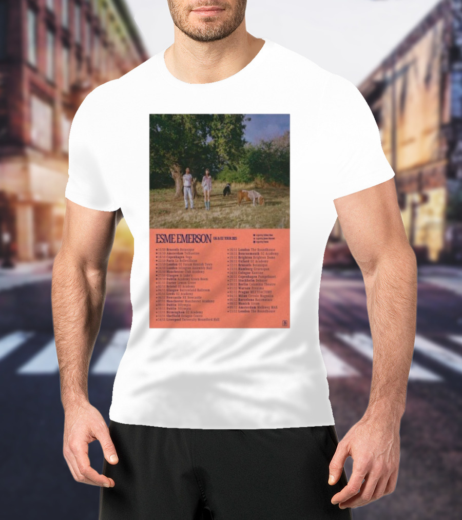 ESME EMERSON UK EU Tour 2025 Dates Featuring Dublin Paris Amsterdam London Glasgow Barcelona T-Shirt