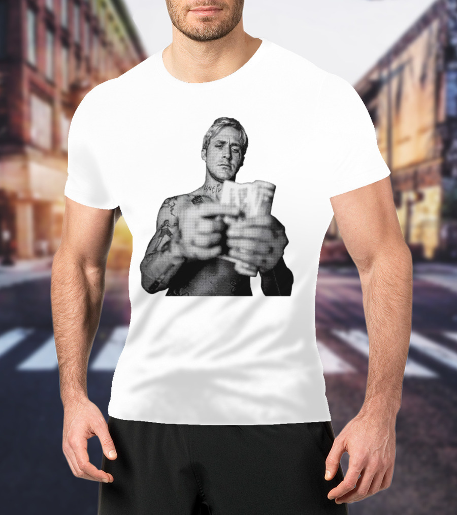 Handsome Luke Counting Money Tattoo Portrait T-Shirt