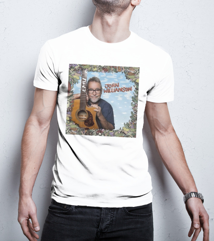 John Williamson EMU Guitar Ausmusic Floral Border T-Shirt