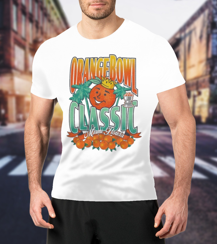 Orange Bowl Classic Miami Florida Vintage Football Champion Logo T-Shirt