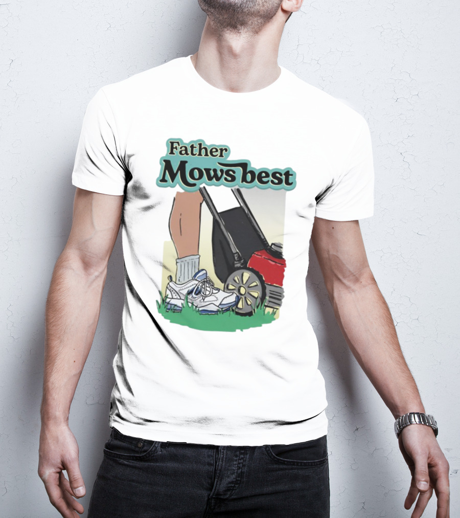 Father Mows Best Emotionalclub Lawn Mower Sneaker Style T-Shirt
