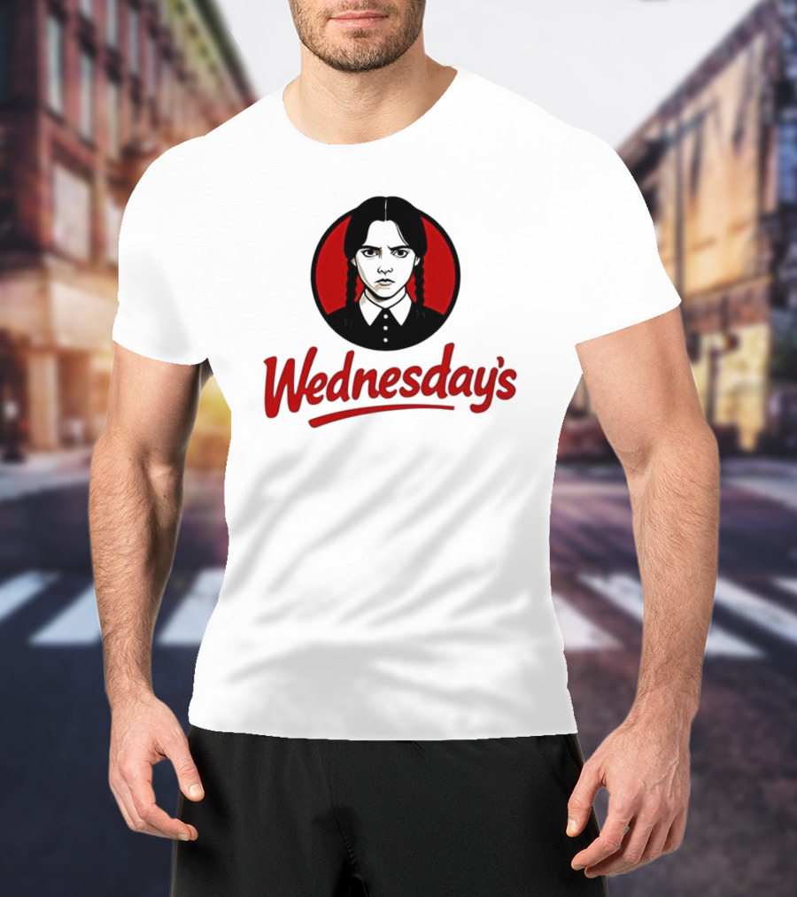 Jenna Ortega Wednesday's Parody Red Circle Graphic T-Shirt