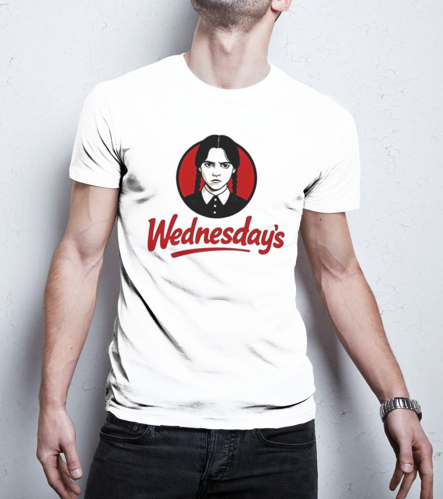 Jenna Ortega Wednesday's Parody Red Circle Graphic T-Shirt