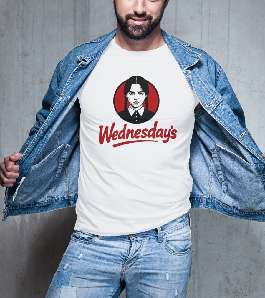 Jenna Ortega Wednesday's Parody Red Circle Graphic T-Shirt
