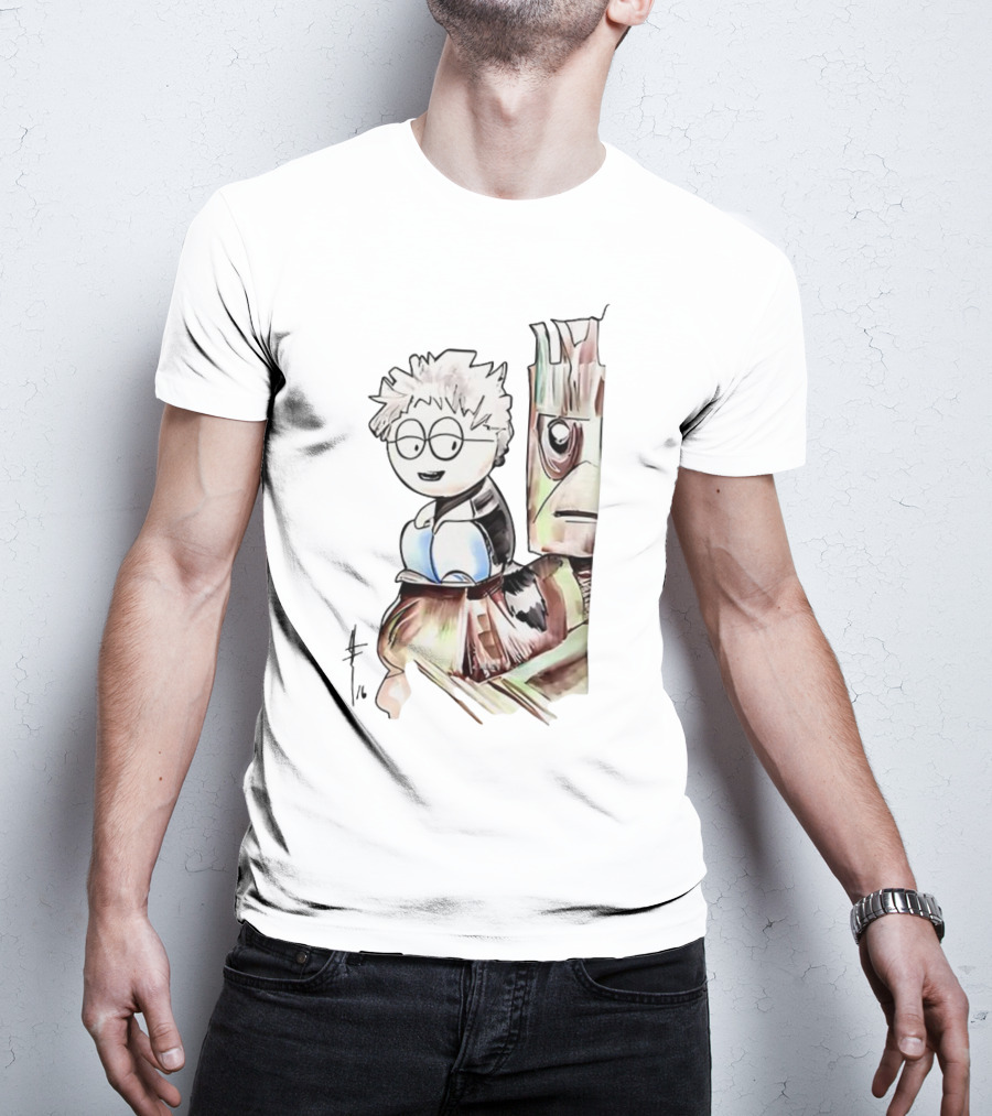 Kyle Broflovski And Groot Cartoon Mashup Fan Art South Park Guardians Of The Galaxy Crossover T-Shirt