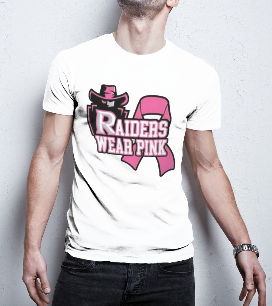 Raiders Wear Pink Breast Cancer Awareness Power Ribbon T-Shirt