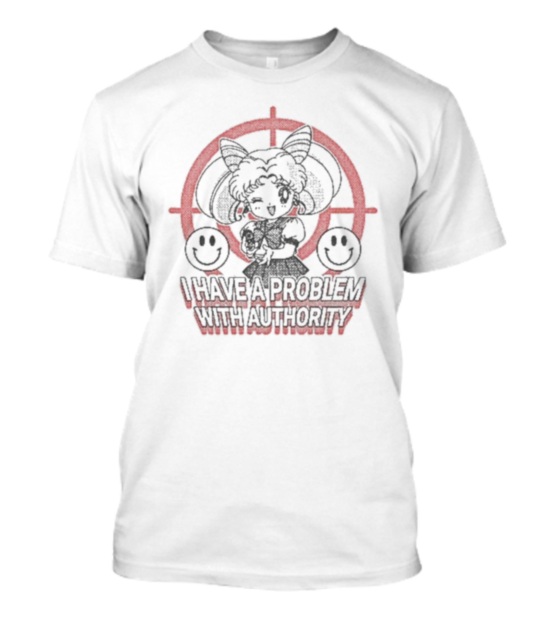 I Have A Problem With Authority Cat Ears Target Paws T-Shirt
