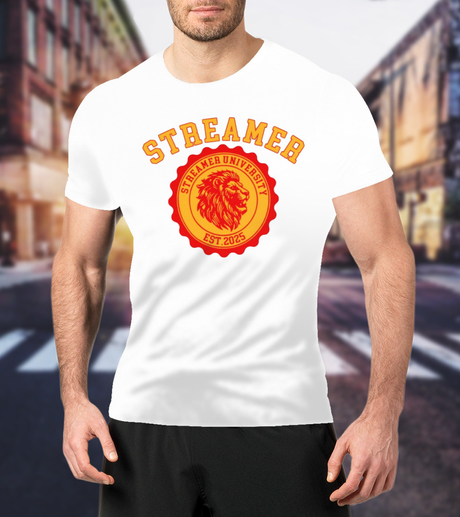 Streamer University Est 2025 Lion Emblem T-Shirt