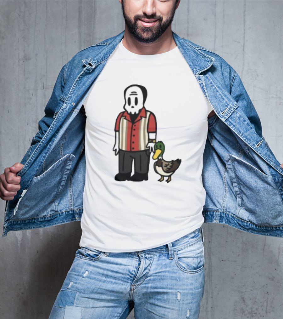 Warren Lotas Skull Character With Duck Companion Bowling Style Outfit T-Shirt