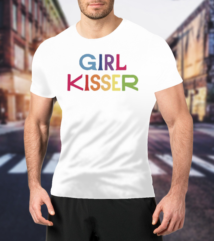 Rainbow Pride Girlinred Girl Kisser LGBTQ+ Bold Statement T-Shirt