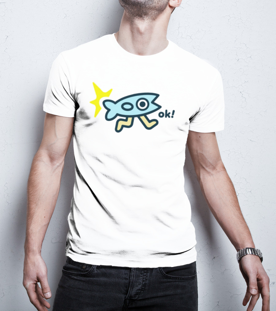 Oksuperday Fish With Legs And Star Icon Ok T-Shirt