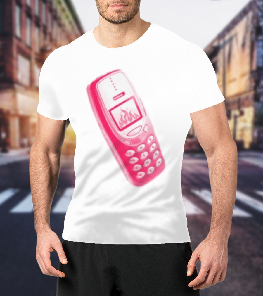 Ben Ellis The Burner Phone Retro Cell Fire Graphic T-Shirt