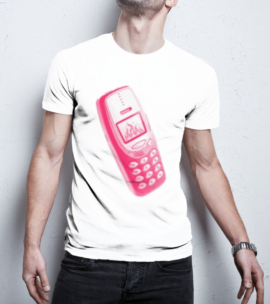 Ben Ellis The Burner Phone Retro Cell Fire Graphic T-Shirt