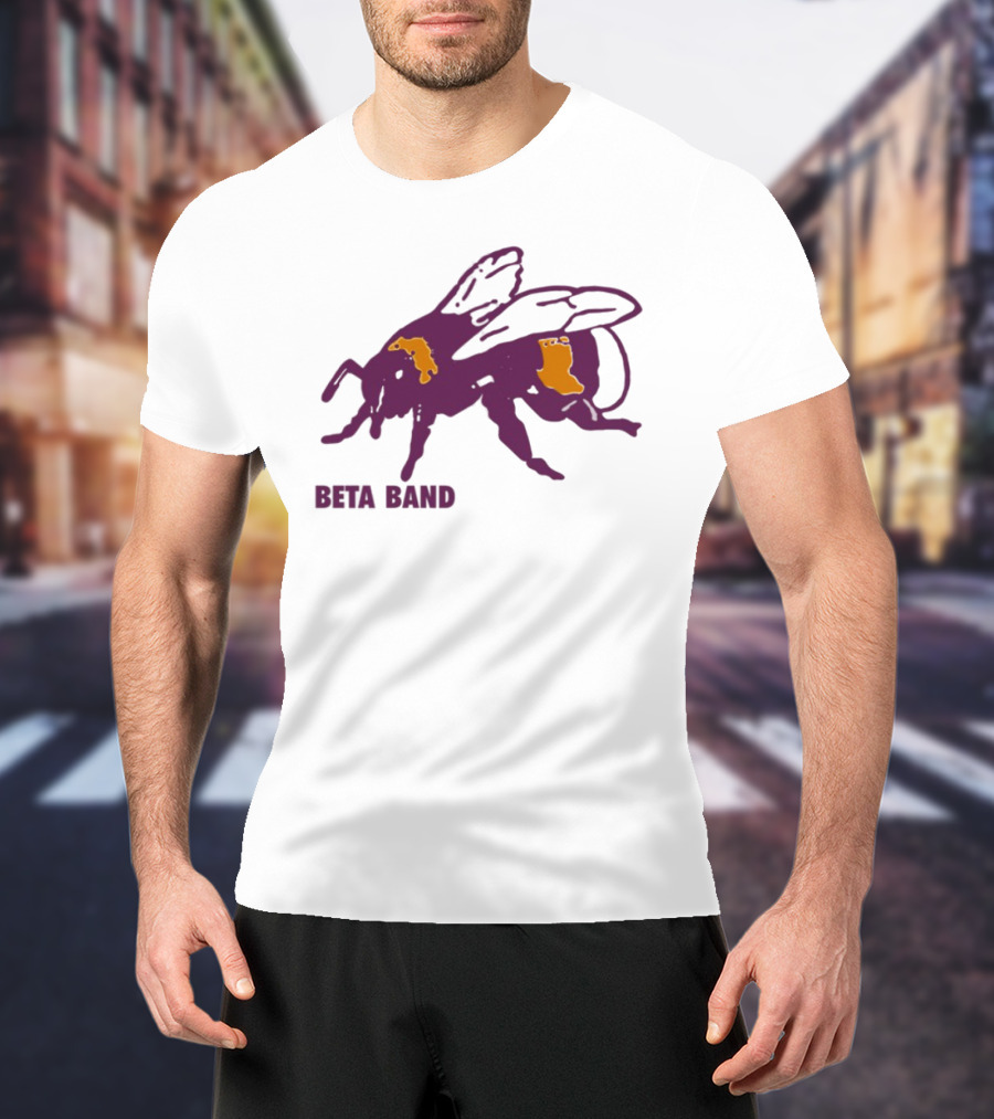 Beta Band Abstract Bee Purple Yellow T-Shirt
