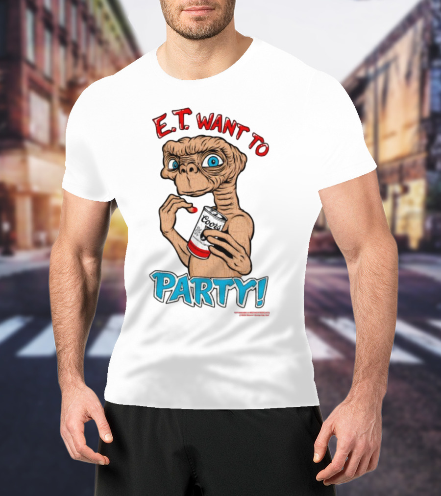 E.T. Want To Party Coors Can T-Shirt