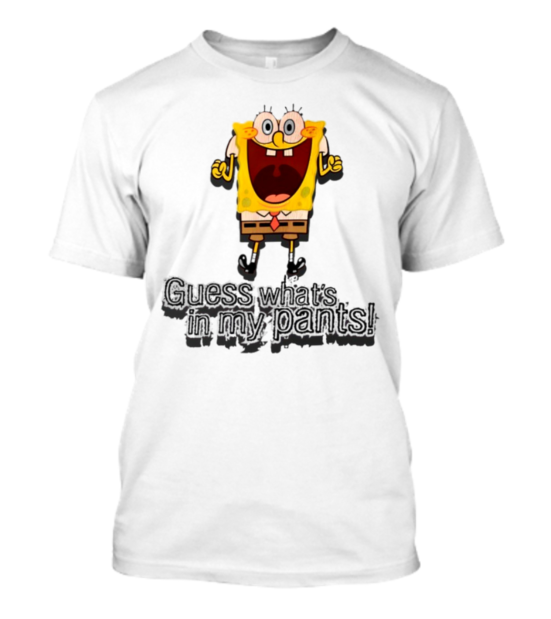 "Guess What's In My Pants Funny SpongeBob SquarePants Patrick Reference" T-Shirt