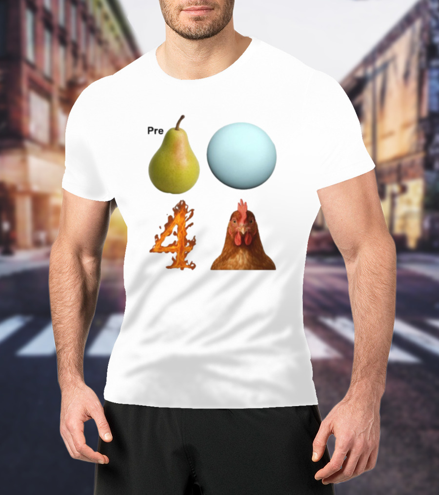 Prepare Pear Sphere Fire Chicken T-Shirt
