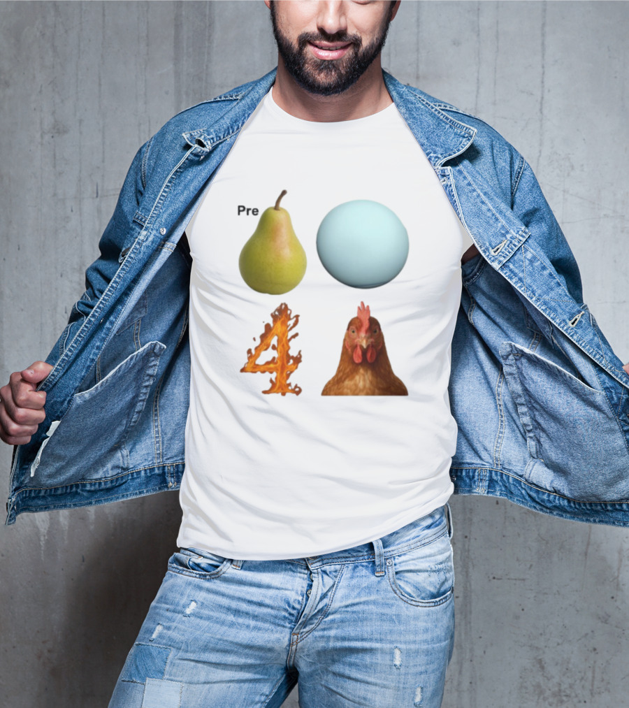 Prepare Pear Sphere Fire Chicken T-Shirt