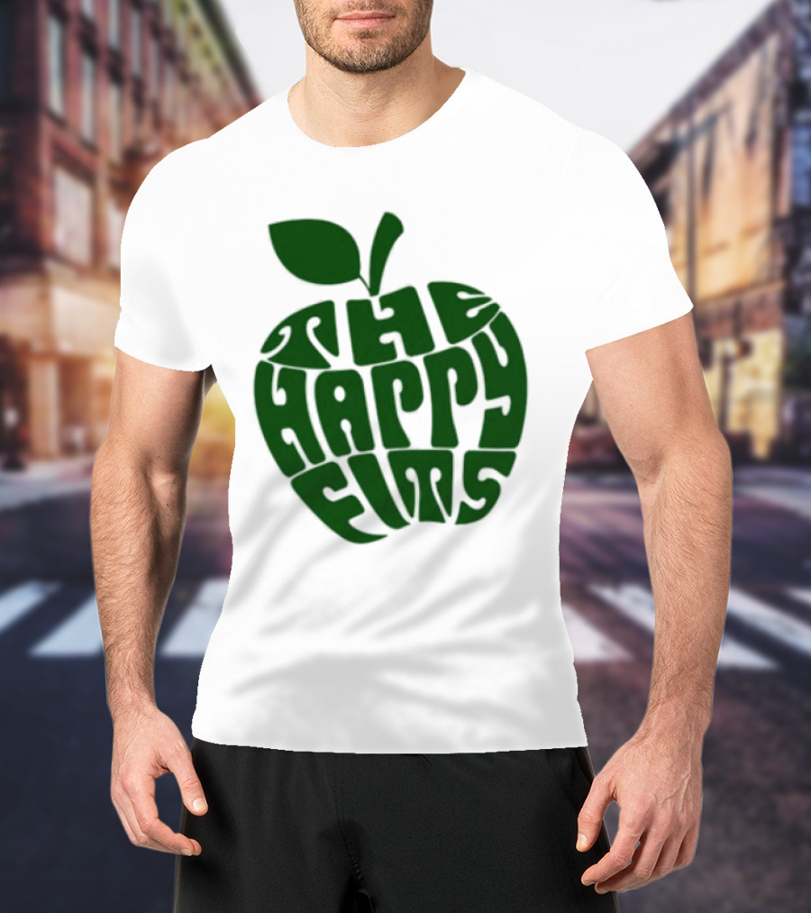 The Happy Fits Green Apple Text Art T-Shirt