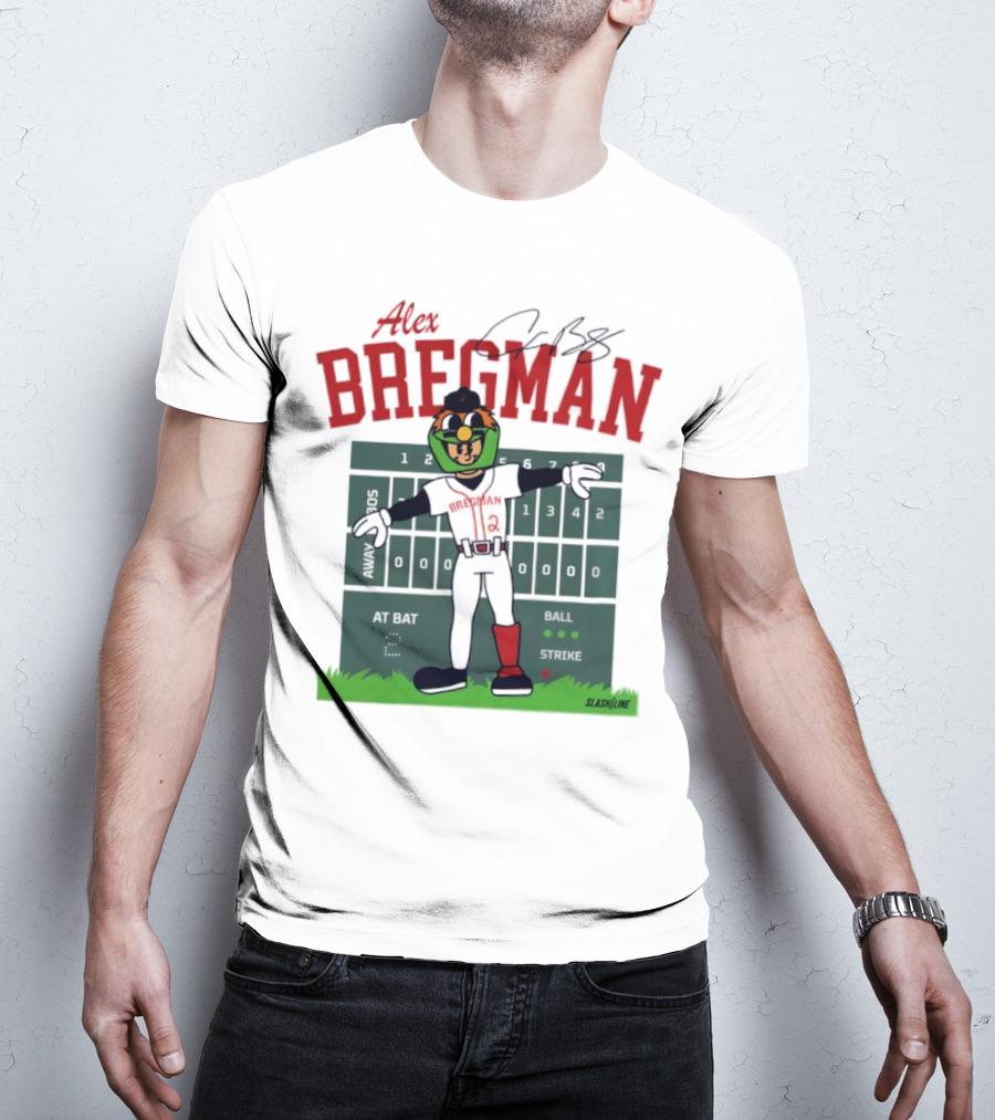 Alex Bregman Slashline Mascot Signature T-Shirt