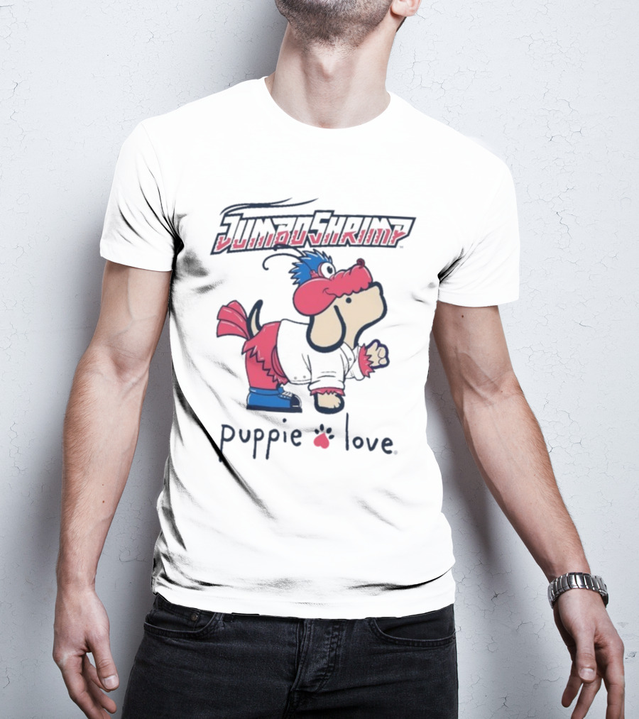 Jacksonville Jumbo Shrimp Puppie Love Baseball Mascot T-Shirt