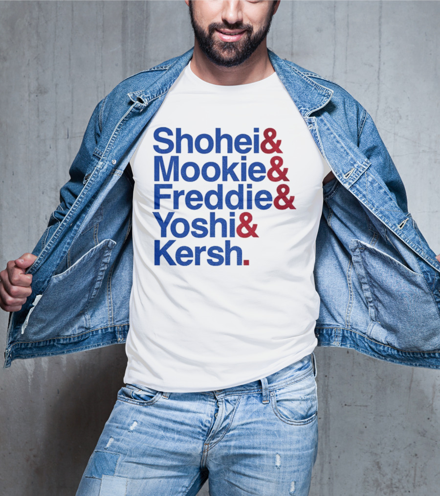 Shohei Mookie Freddie Yoshi Kersh Los Angeles Dodgers Baseball Ampersand Stars 2025 T-Shirt