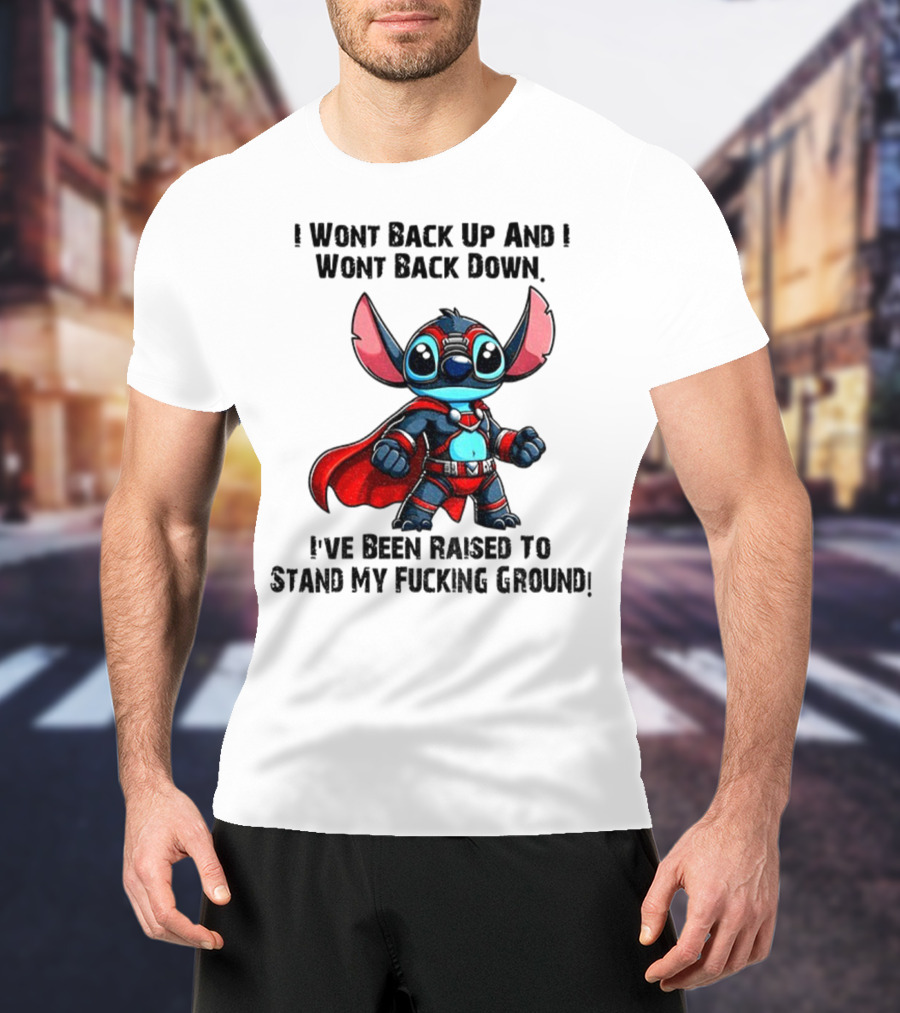 Stitch Superhero Stand My Ground Quote T-Shirt