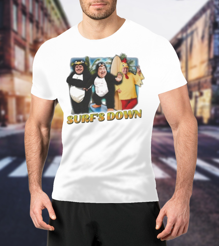 "Surf’s Down Penguin And Chicken Costume Fun" T-Shirt