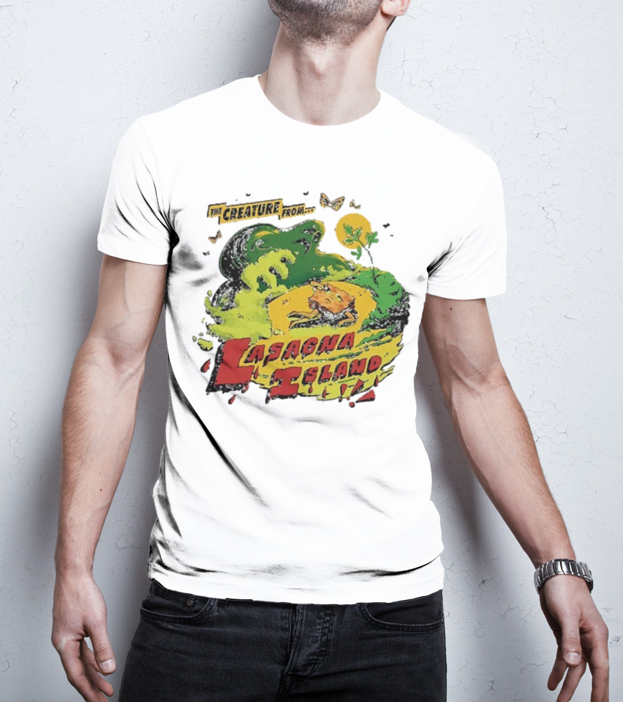 The Creature From Lasagna Island Vintage Horror Design October 2025 T-Shirt