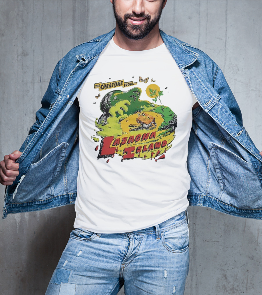 The Creature From Lasagna Island Vintage Horror Design October 2025 T-Shirt