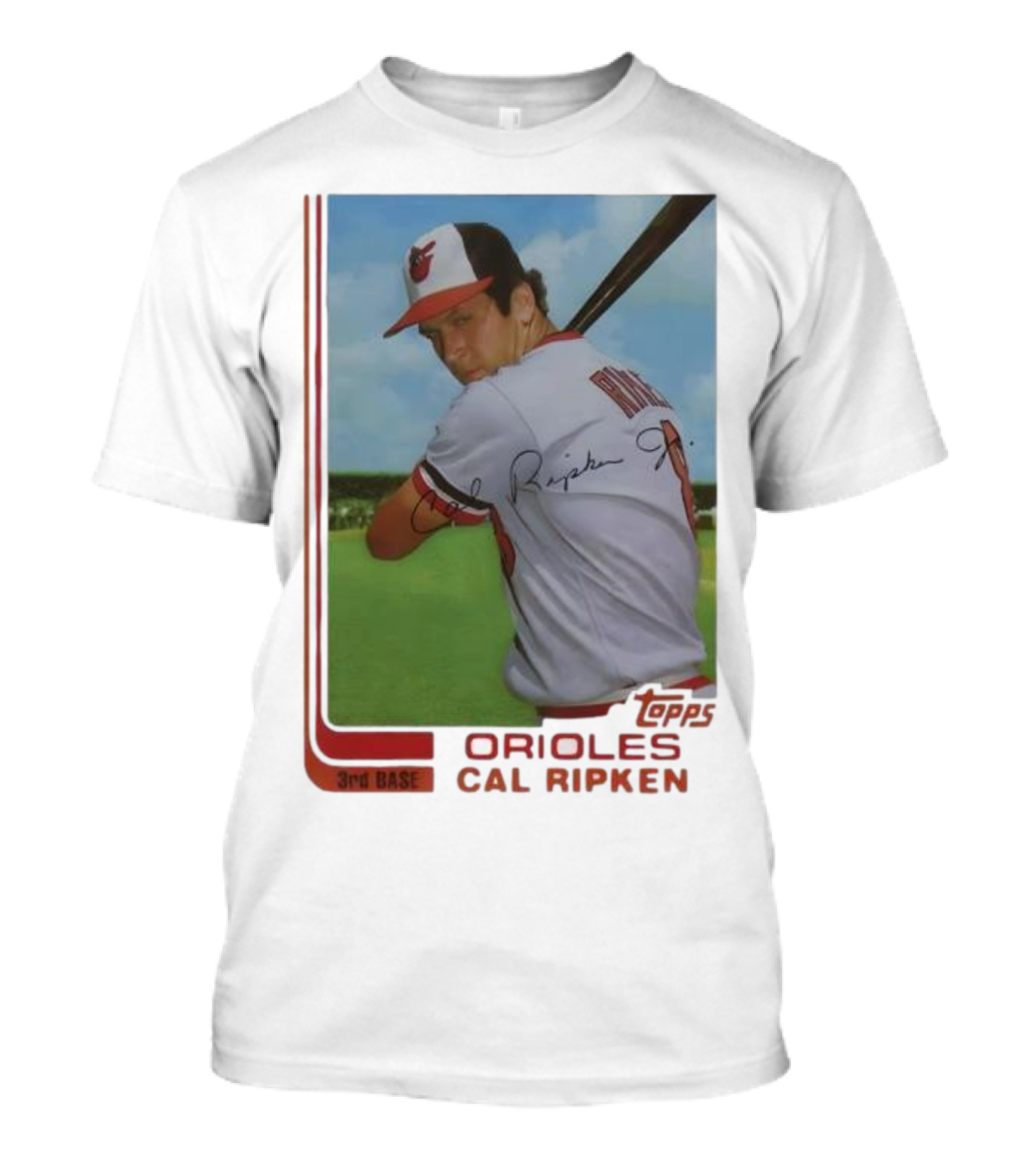 Cal Ripken Jr. Baltimore Orioles Baseball Card Topps MLB Signature Player T-Shirt