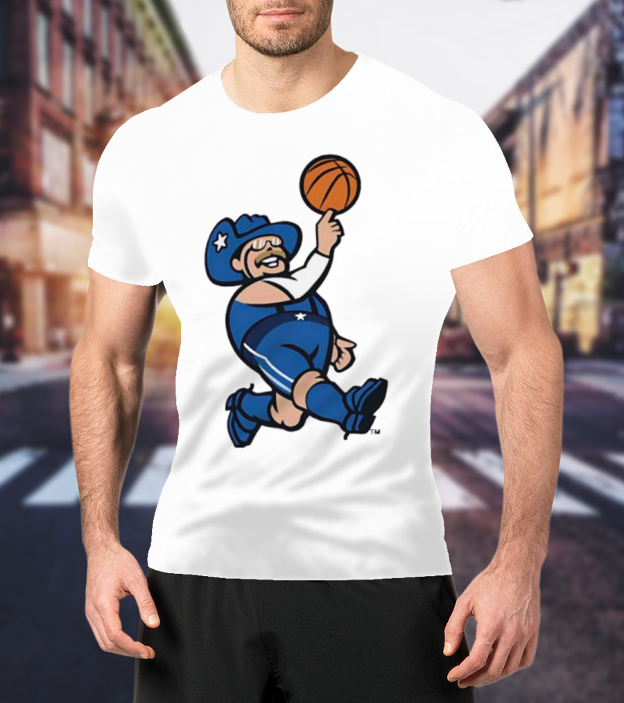 Frisco RoughRiders Dallas Mavericks Crossover Mascot Basketball Cowboy T-Shirt