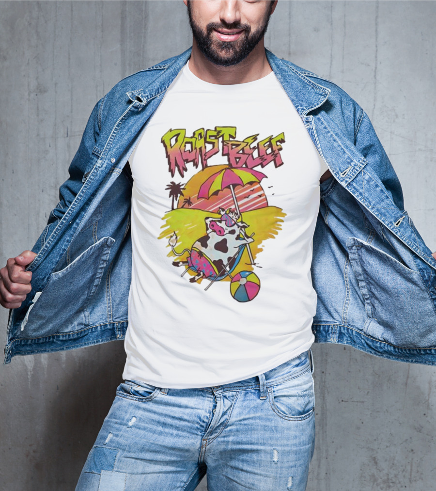 Roast Beef Sunbathing Cow Graphic Gaten Matarazzo Dustin Stranger Things T-Shirt