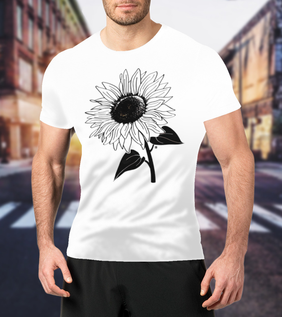 Sunflower Beautiful Botanical Art T-Shirt