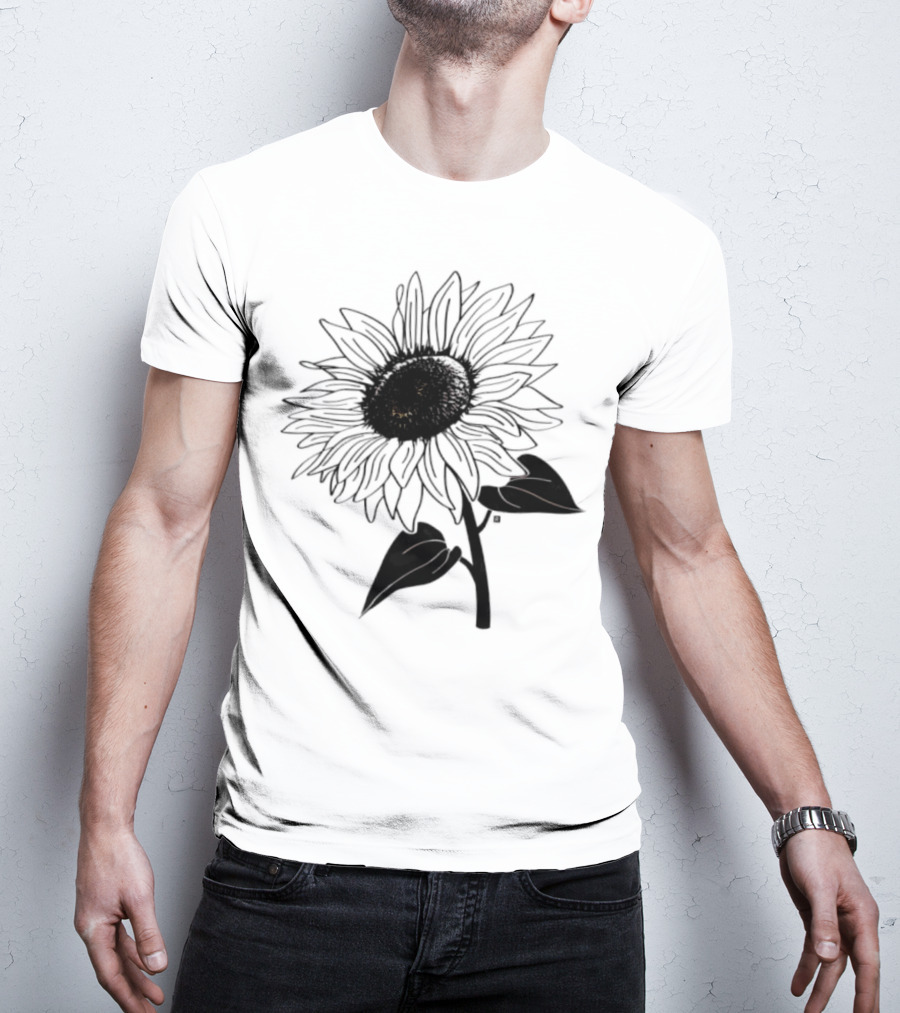 Sunflower Beautiful Botanical Art T-Shirt