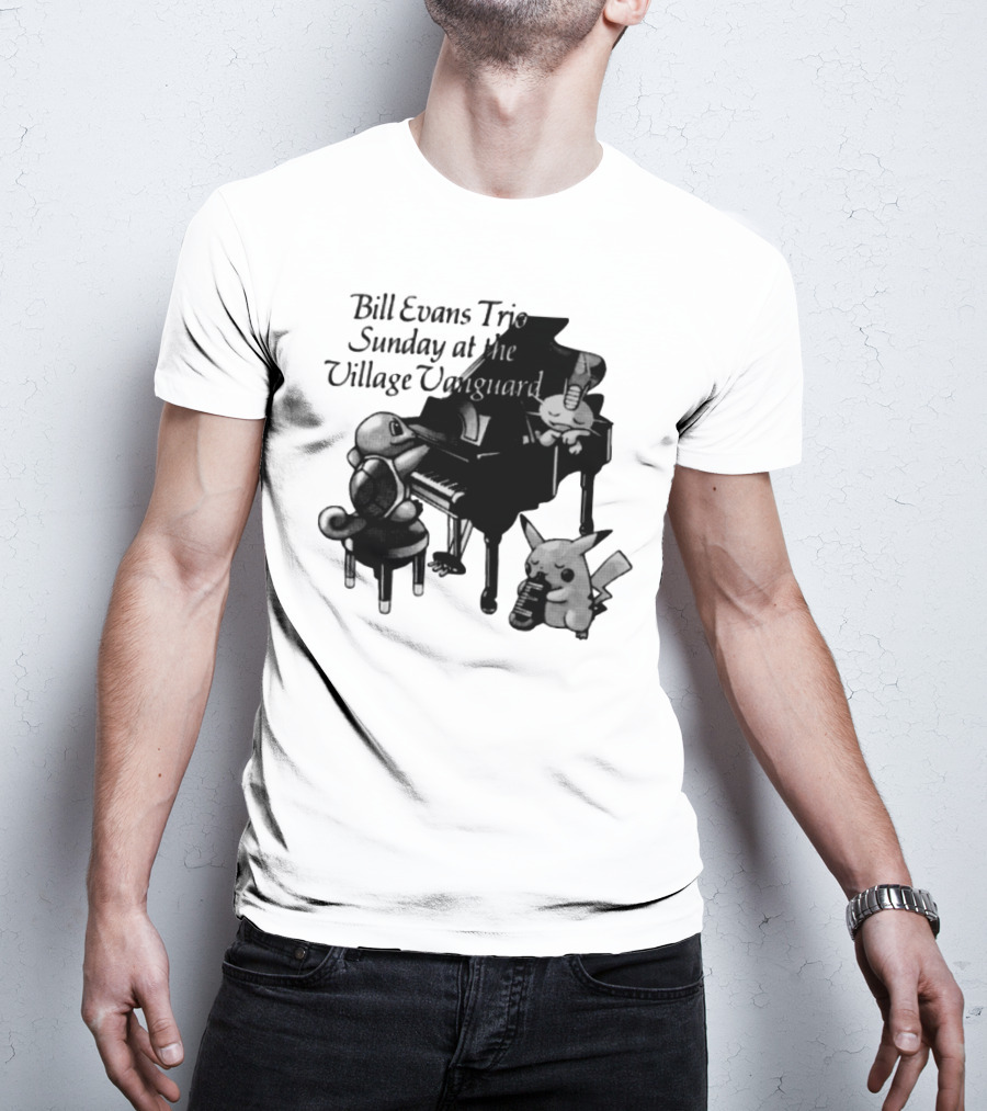 Bill Evans Trio Sunday At The Village Vanguard Pikachu Squirtle Playing Piano T-Shirt