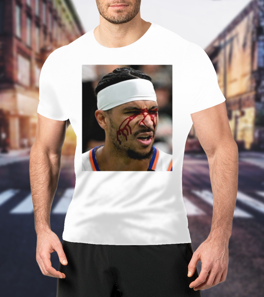 Limited Edition Josh Hart New York Knicks Elbowed Face Moment T-Shirt