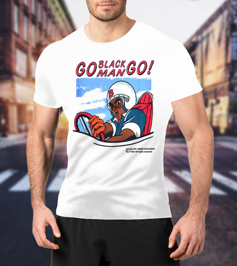 Metro Boomin Go Black Man Go Racer B Helmet Black Angels In Flight Text T-Shirt