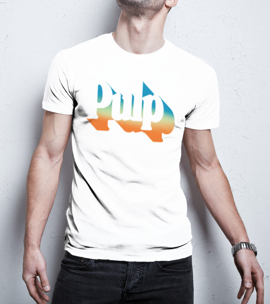 Pulp Sunset Ombre Text Style T-Shirt