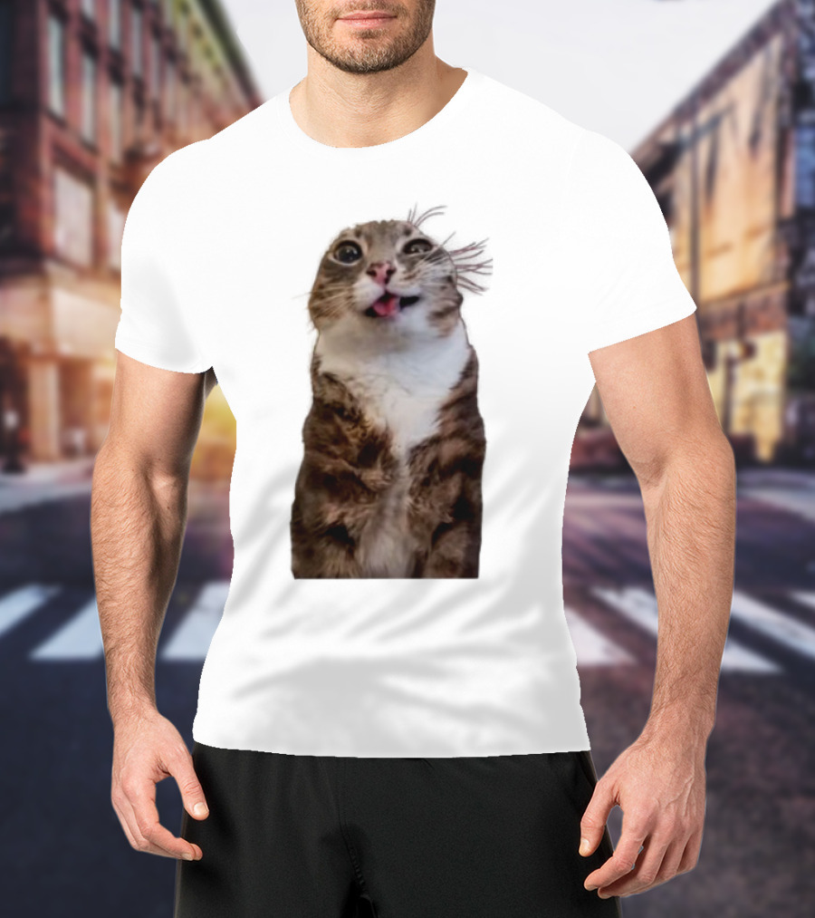 Rigby Cat Funny Feline Expression With Tongue Out T-Shirt