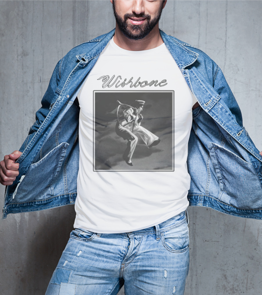 Wishbone Sailor Jumping Album Cover Black And White T-Shirt