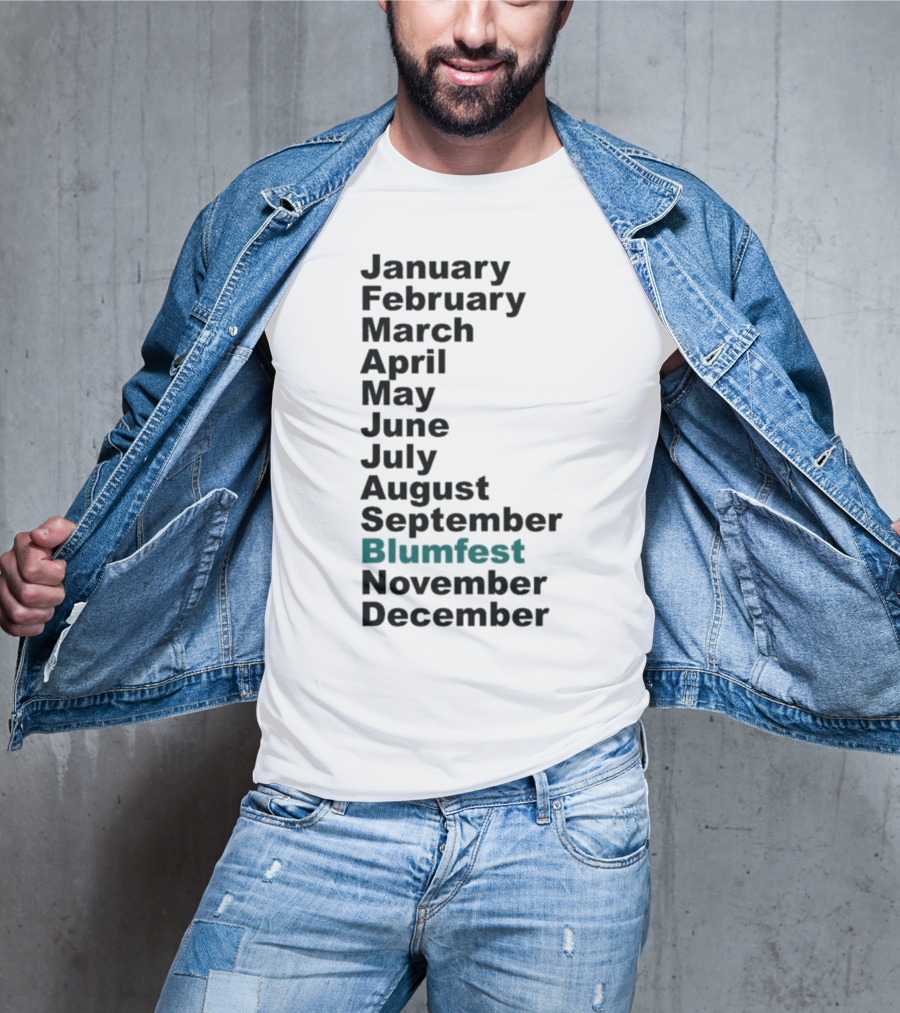 Blumhouse Blumfest Annual Celebrations Calendar Months Listed Design T-Shirt