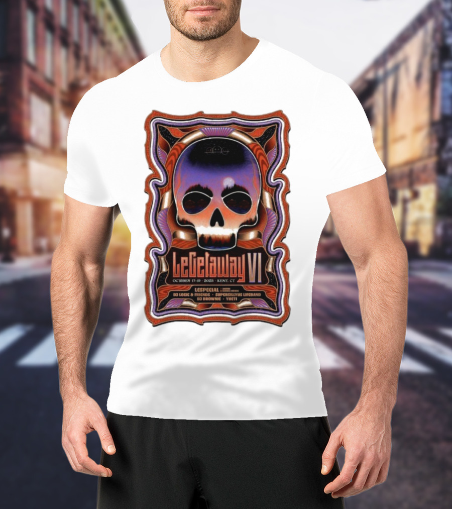 LeGetaway VI Lespecial October 17-19 2025 Kent CT Skull DJ Logic Supersillyus Lifeband T-Shirt