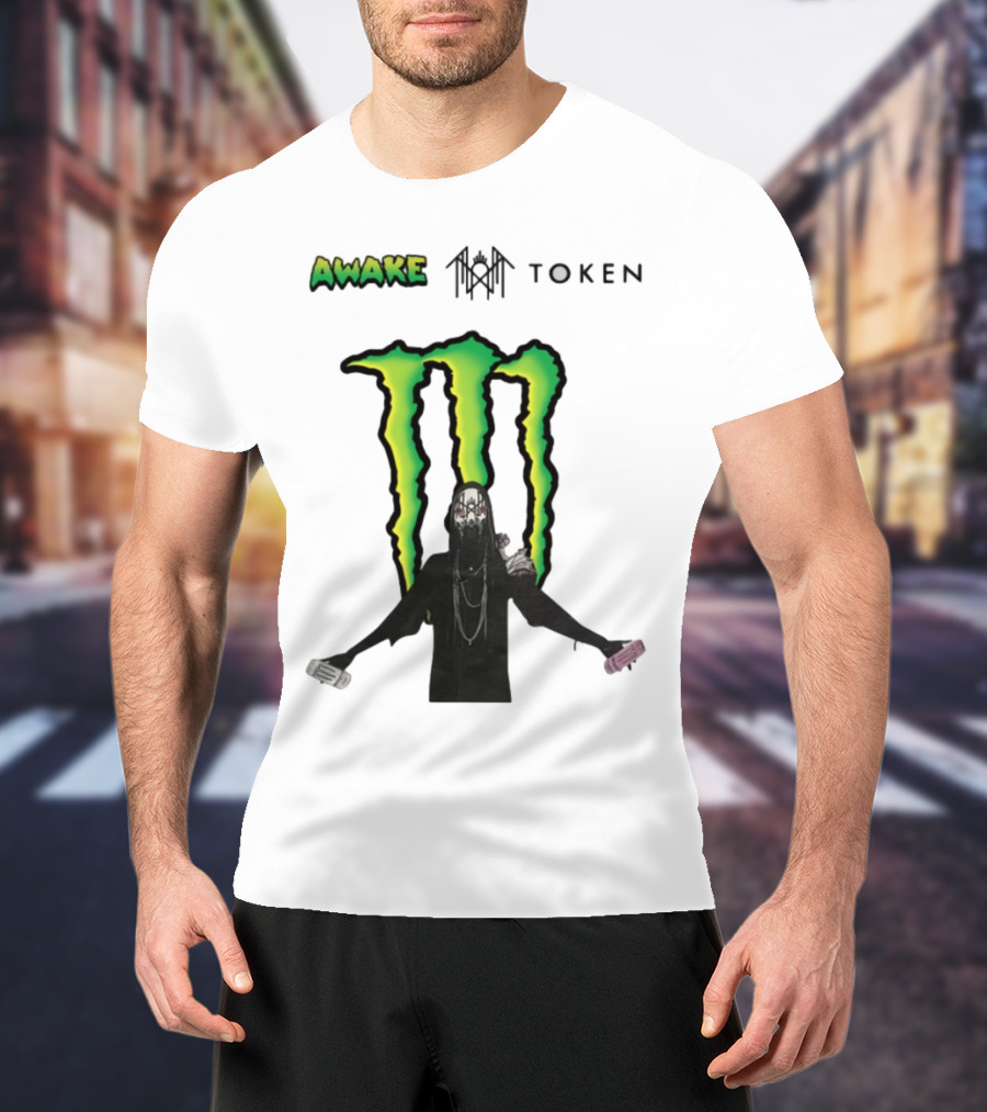 Awake Token Monster Energy Hooded Figure T-Shirt